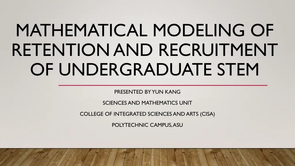 mathematical modeling of retention