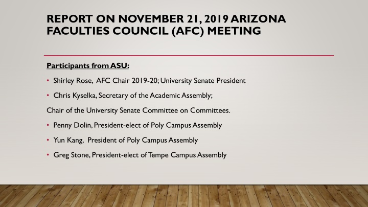 report on november 21 2019 arizona faculties