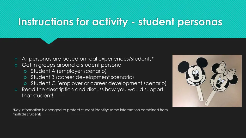 instructions for activity student personas