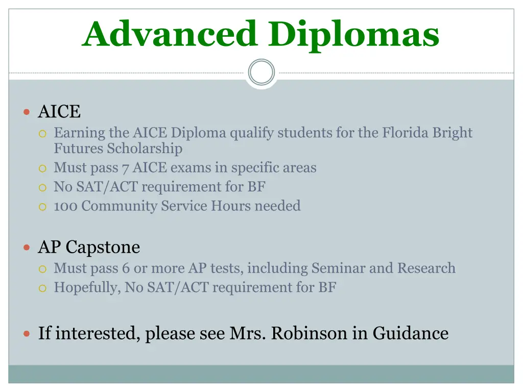 advanced diplomas