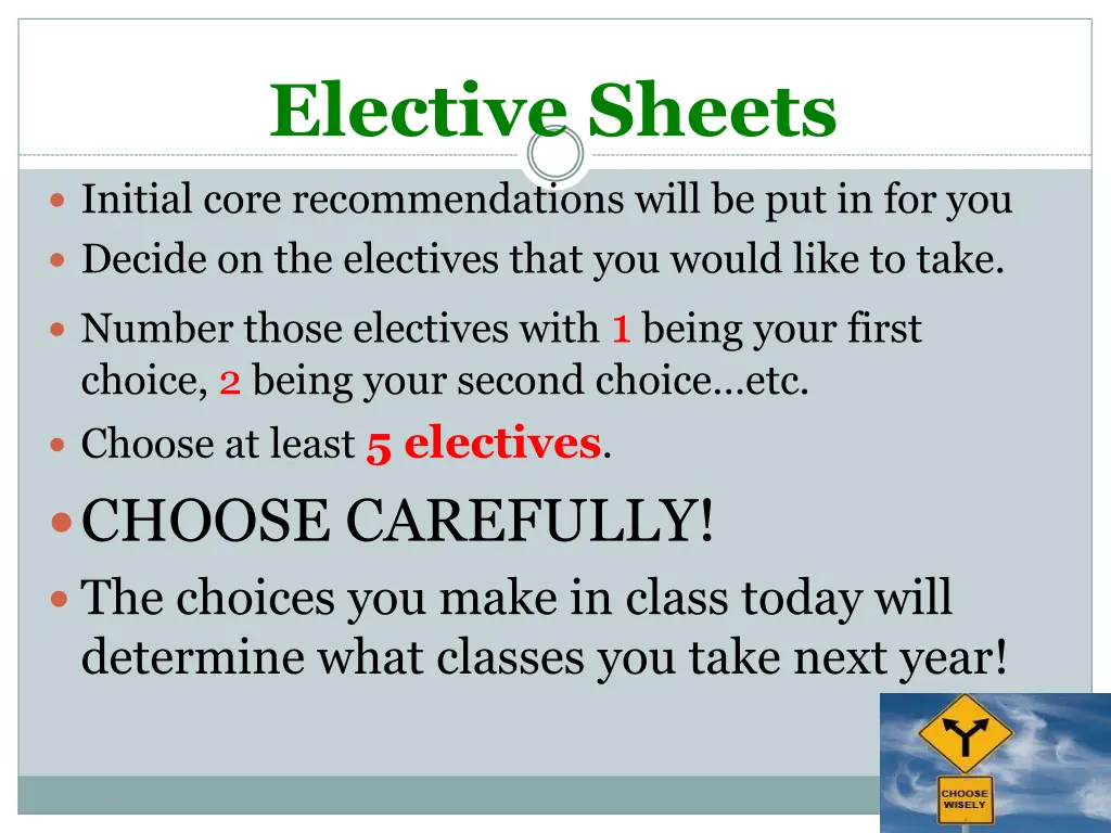 elective sheets 1