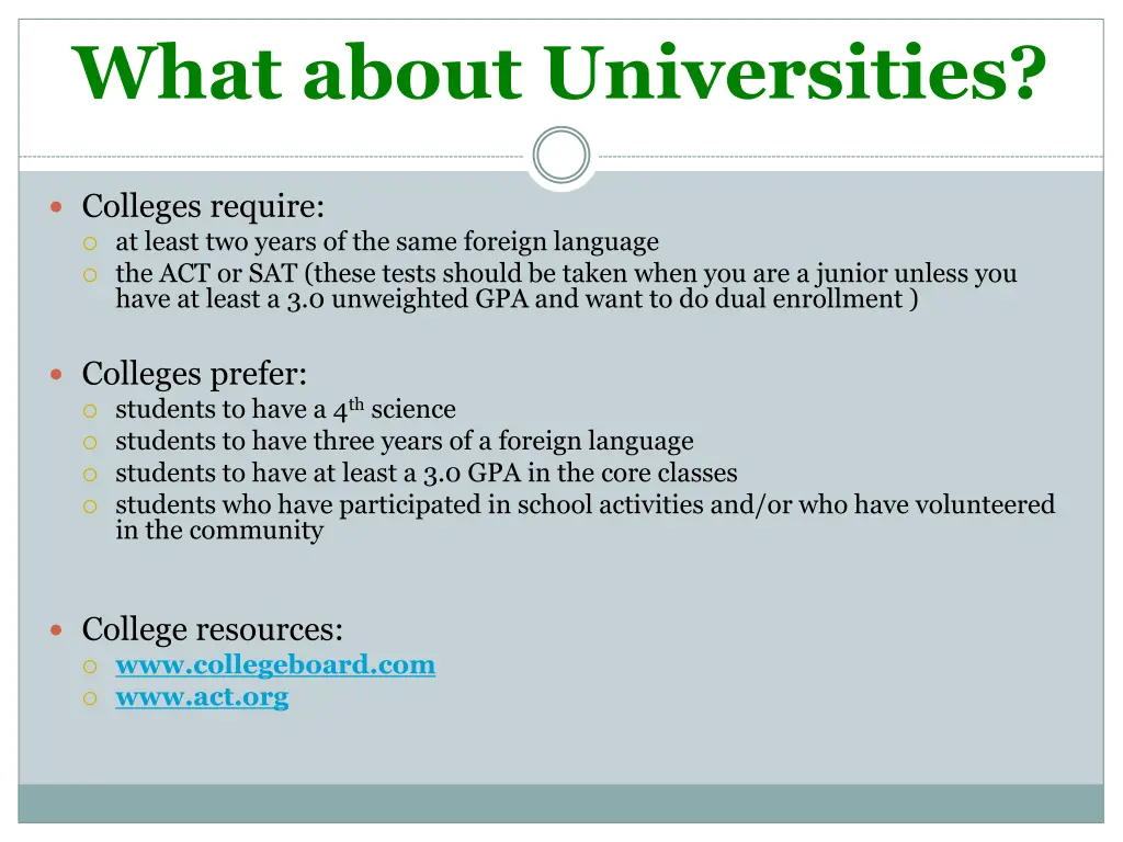 what about universities