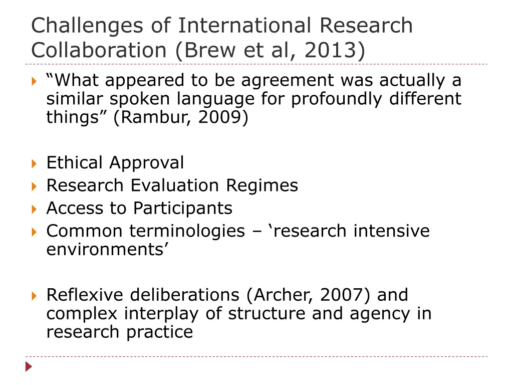 challenges of international research