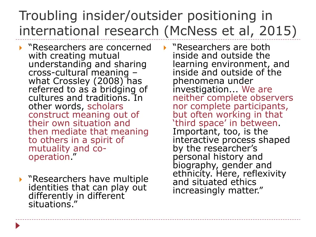 troubling insider outsider positioning