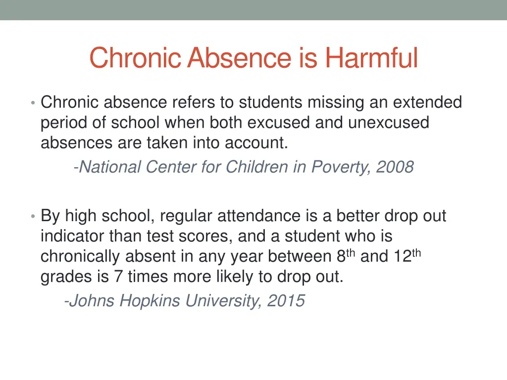 chronic absence is harmful