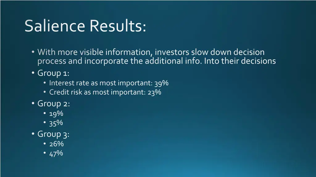 salience results