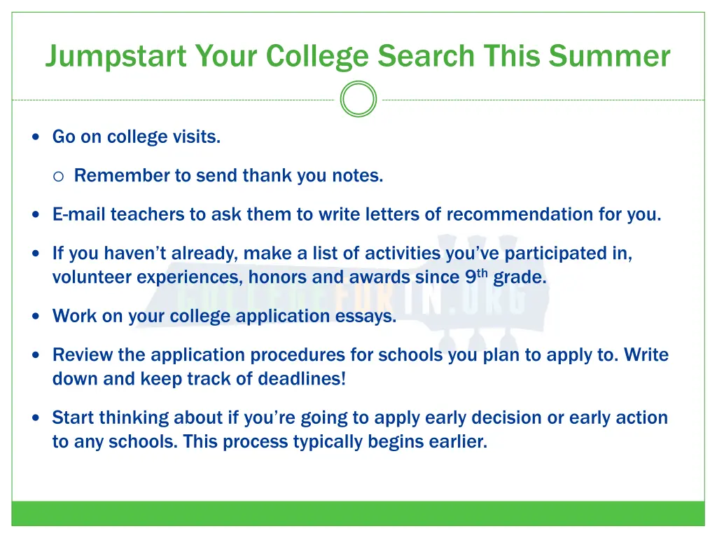 jumpstart your college search this summer