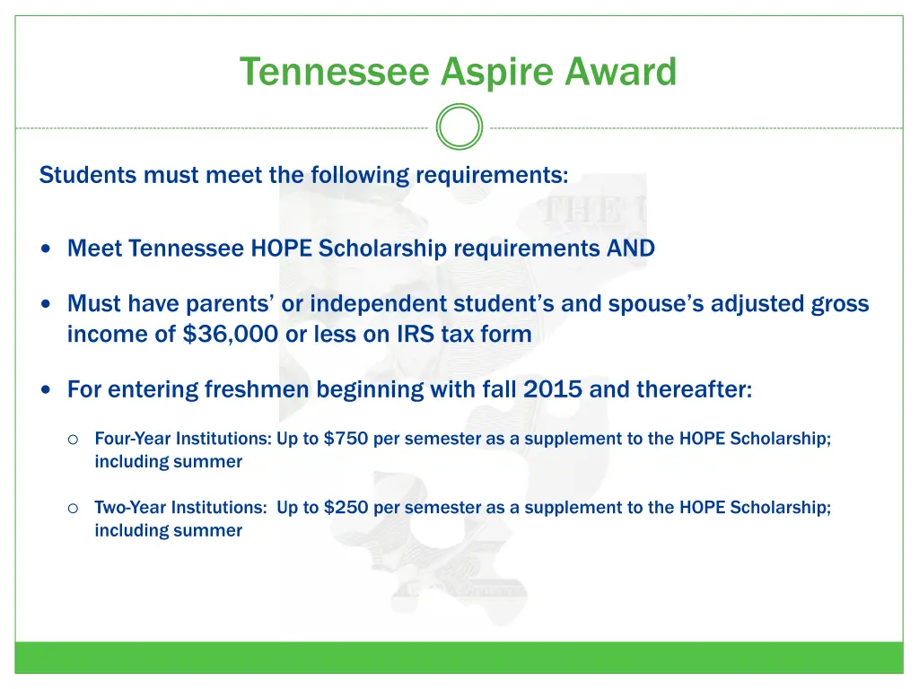 tennessee aspire award