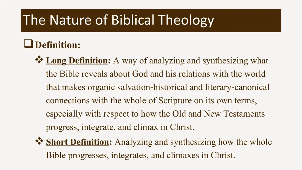 the nature of biblical theology