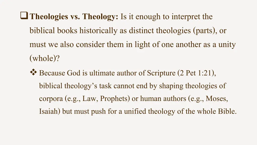 theologies vs theology is it enough to interpret