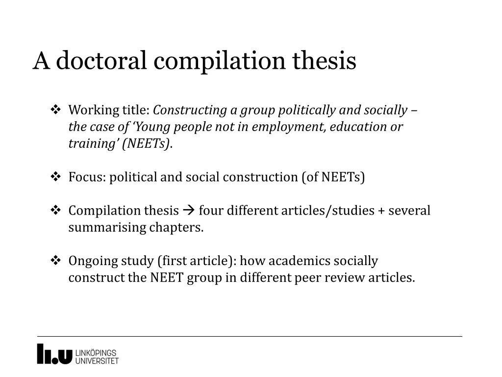 a doctoral compilation thesis