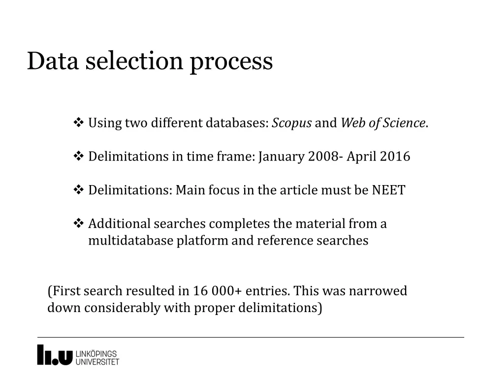 data selection process