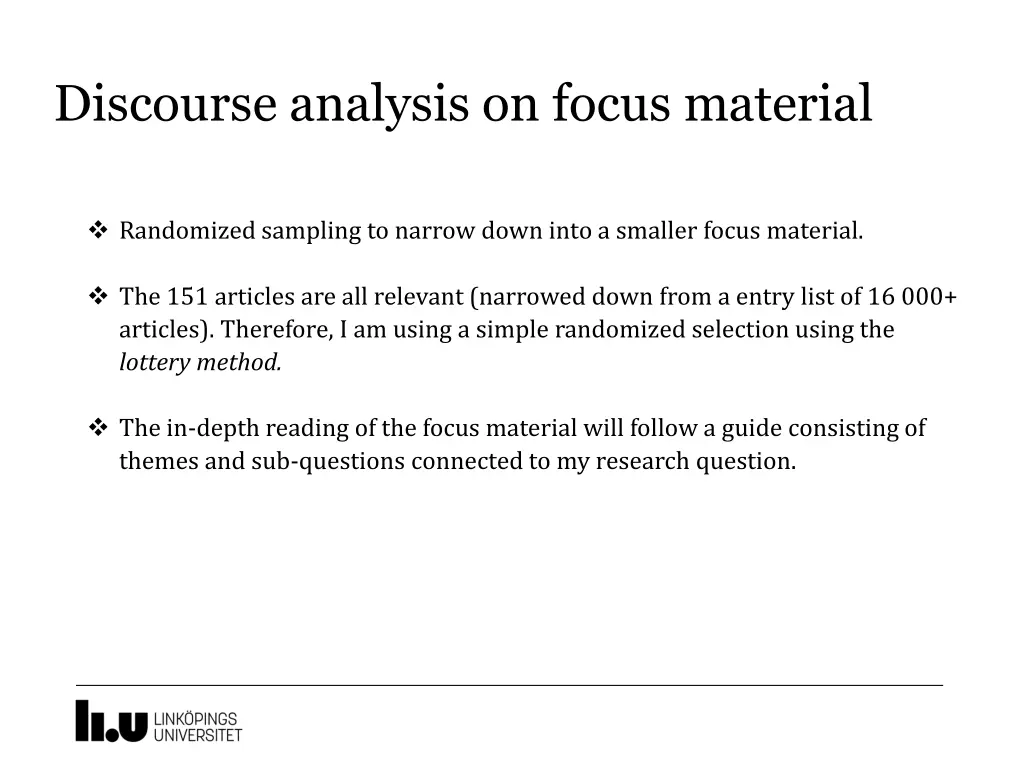 discourse analysis on focus material