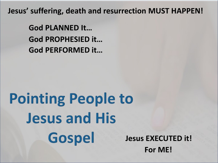 jesus suffering death and resurrection must happen