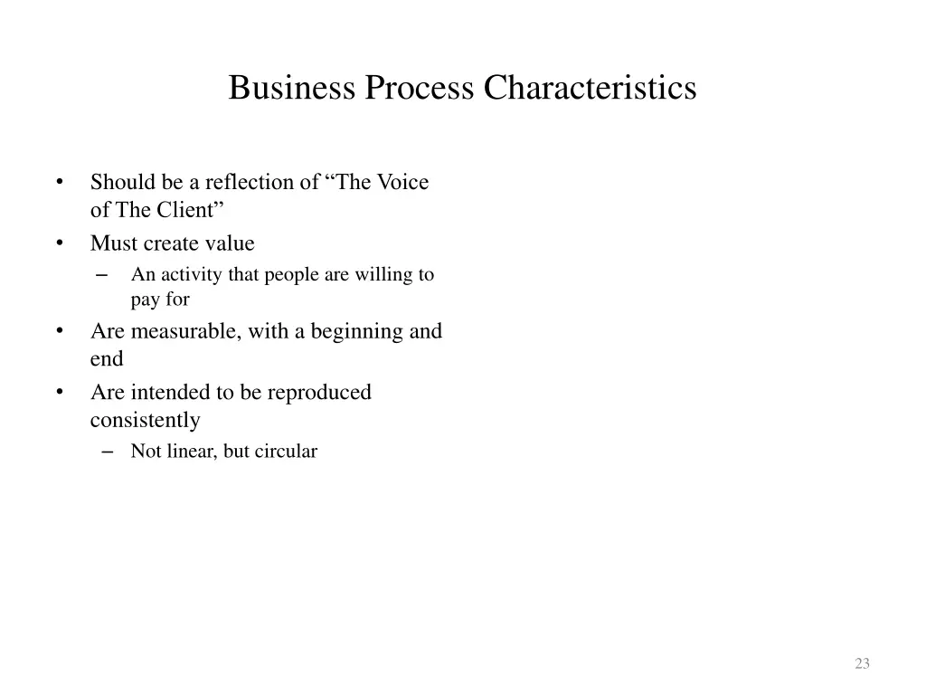 business process characteristics