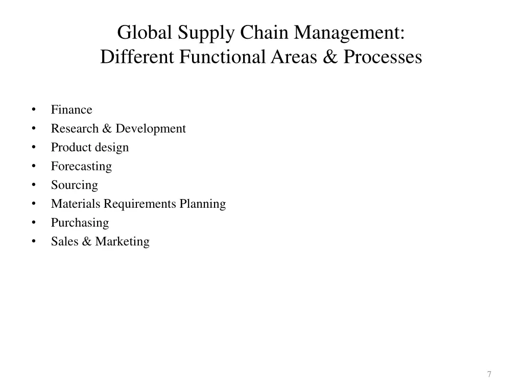 global supply chain management different