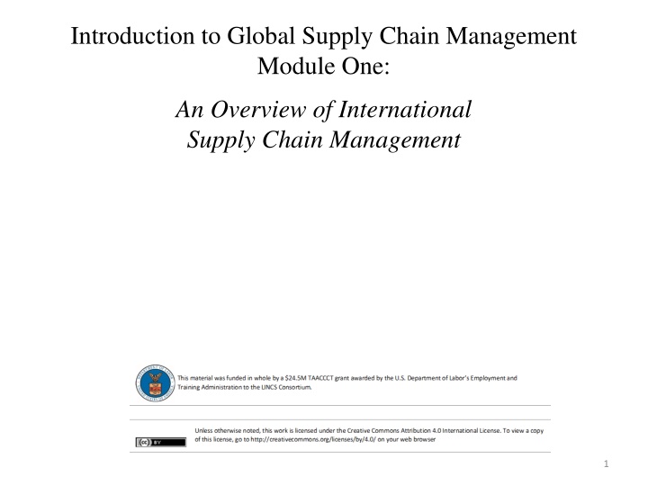 introduction to global supply chain management