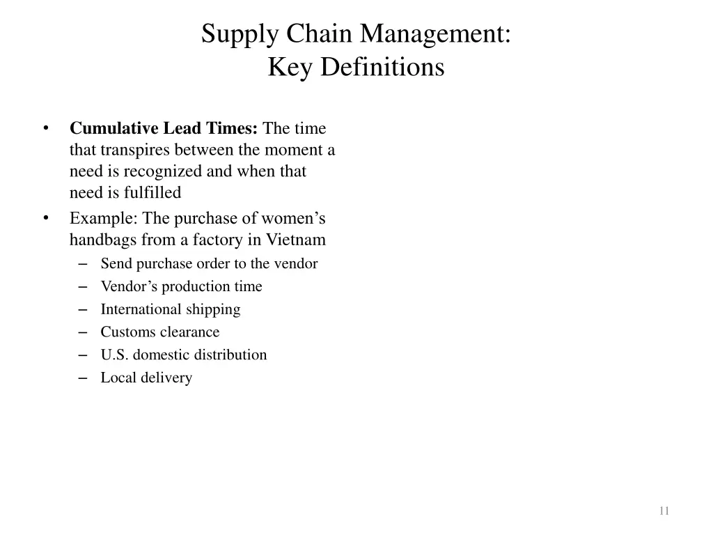 supply chain management key definitions 1