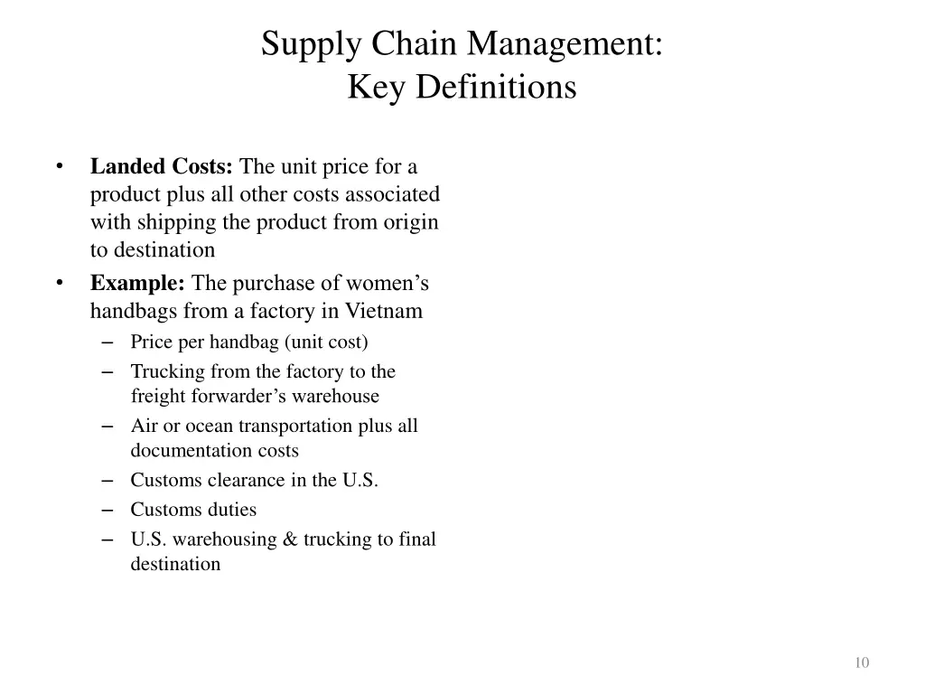 supply chain management key definitions