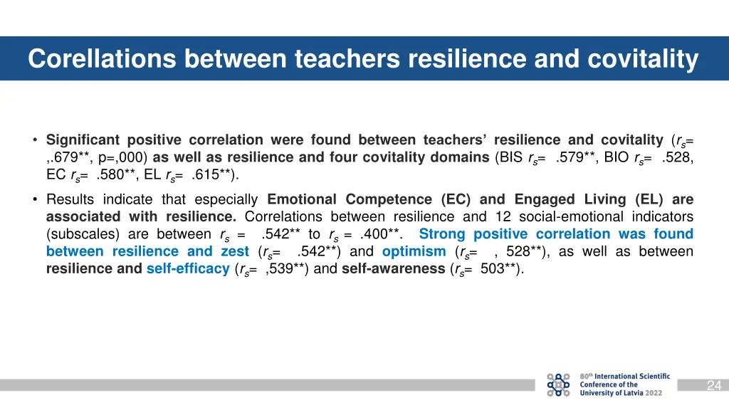 corellations between teachers resilience