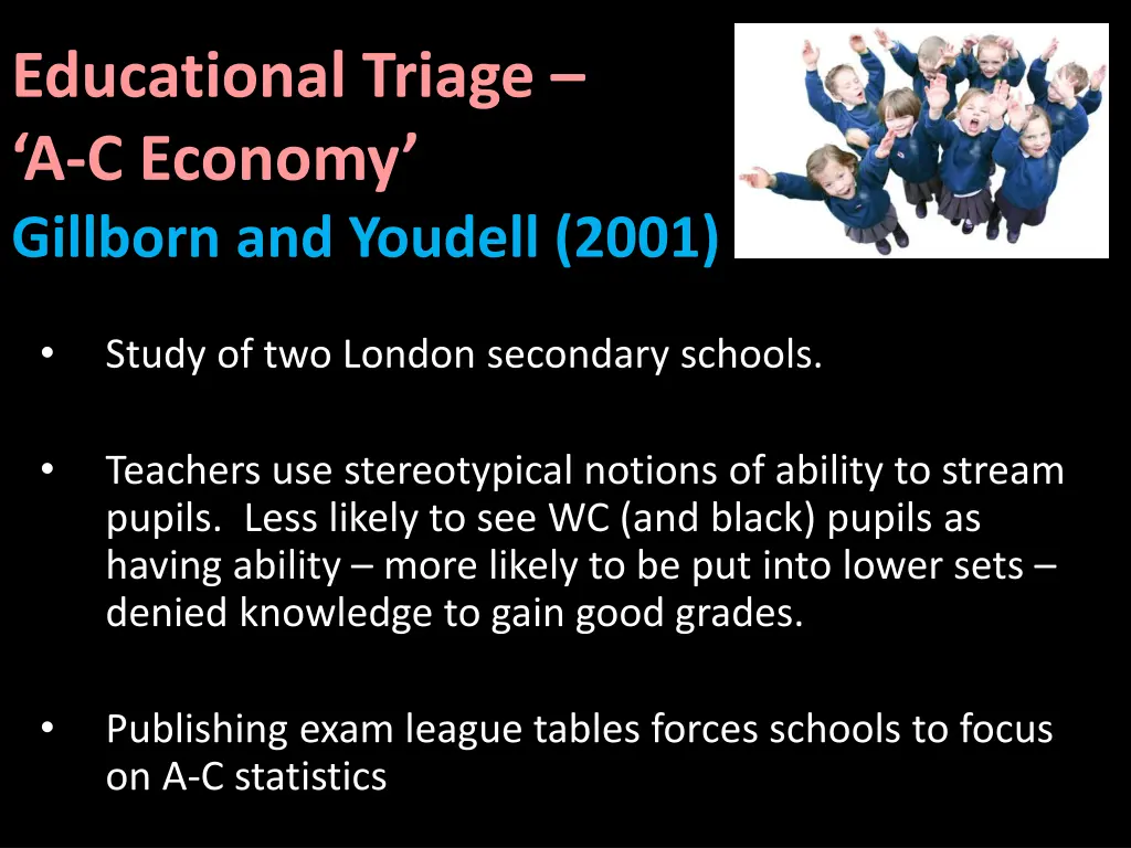 educational triage a c economy gillborn