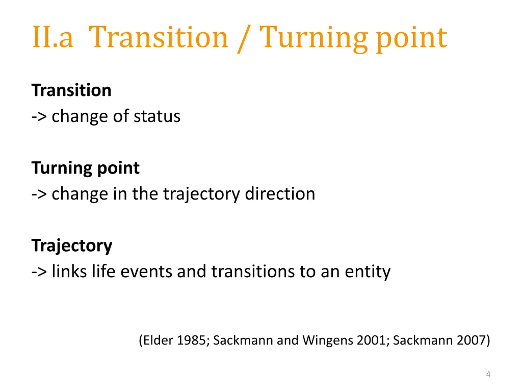 ii a transition turning point