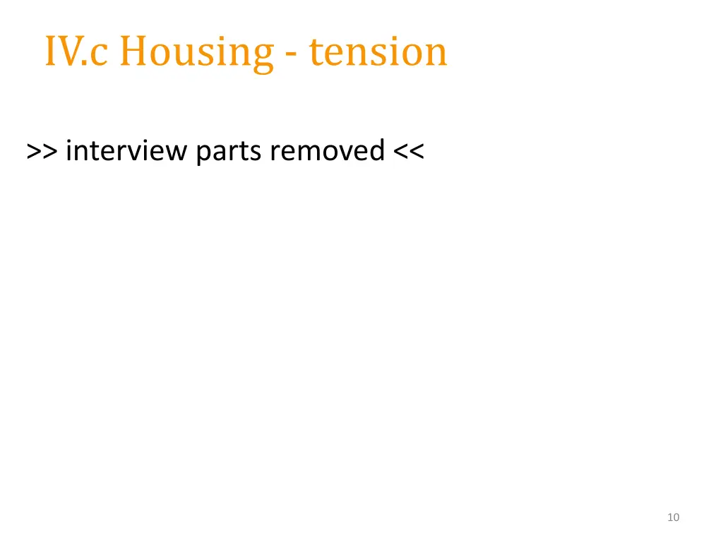 iv c housing tension