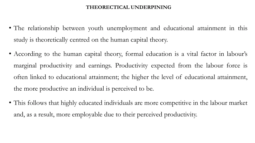 theorectical underpining