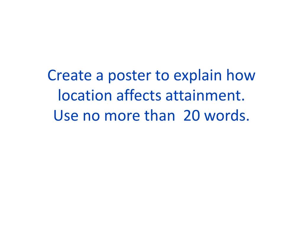 create a poster to explain how location affects