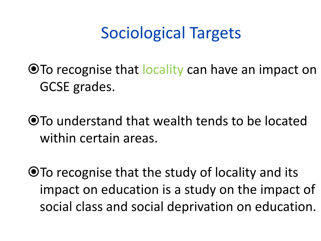 sociological targets