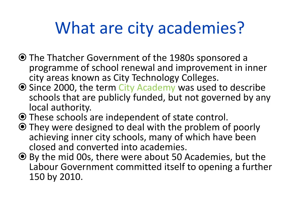 what are city academies