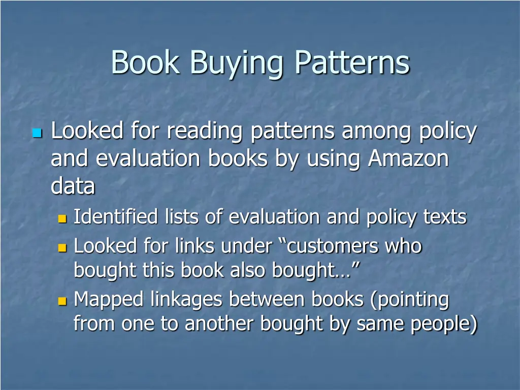 book buying patterns