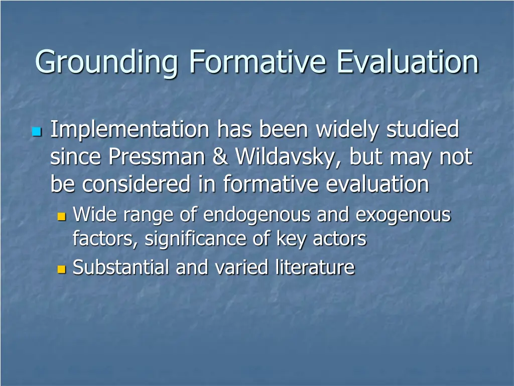 grounding formative evaluation