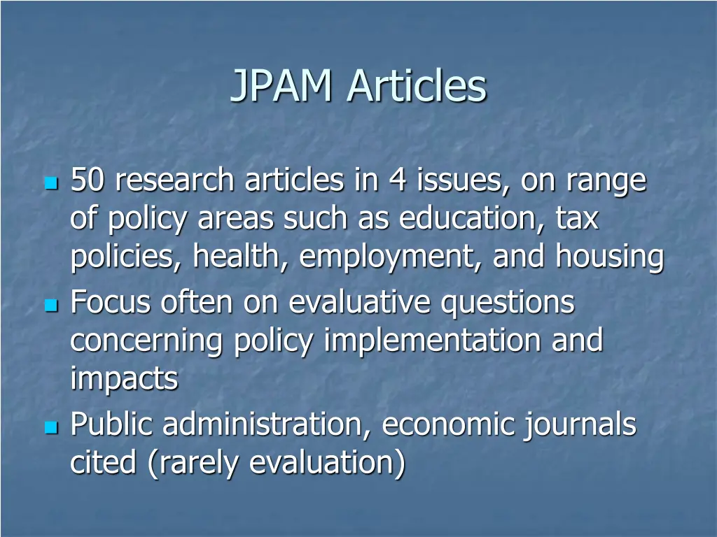 jpam articles