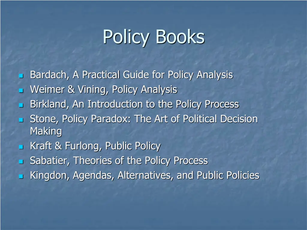 policy books