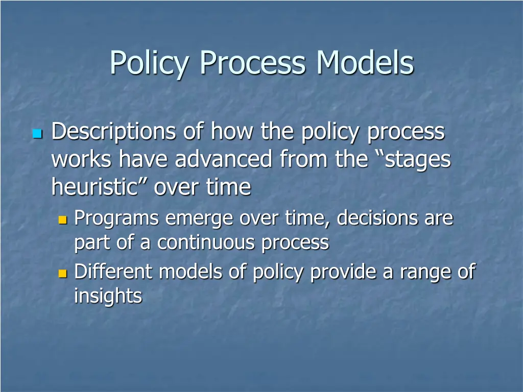 policy process models