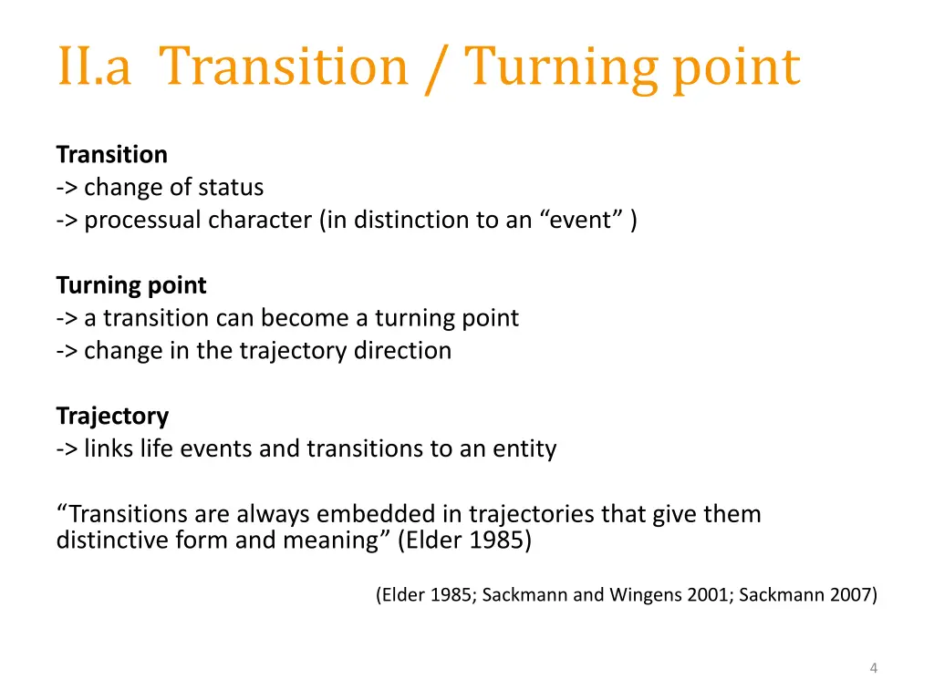 ii a transition turning point