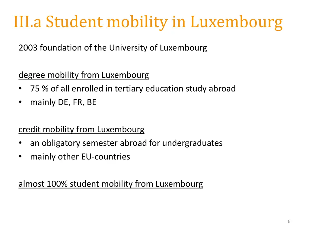 iii a student mobility in luxembourg