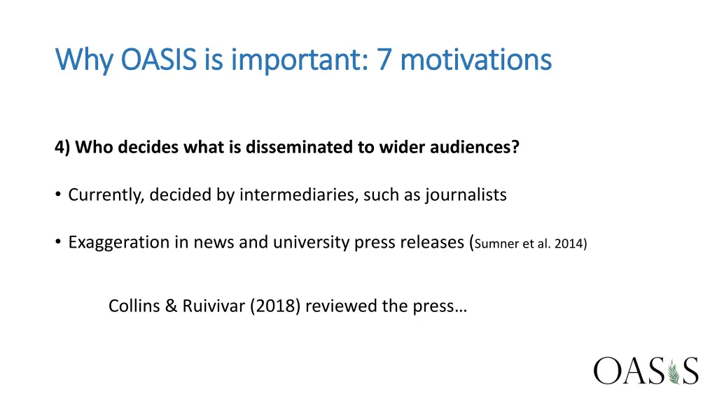 why oasis is important 7 motivations why oasis 3