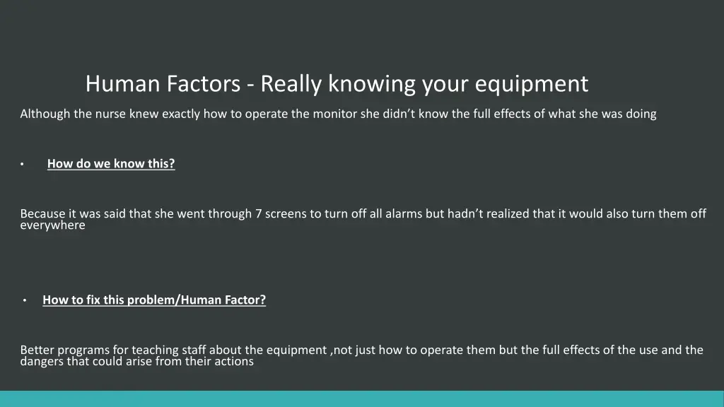 human factors really knowing your equipment