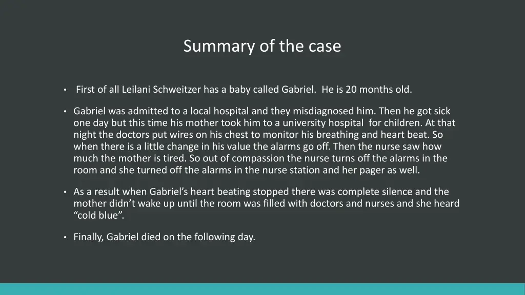 summary of the case