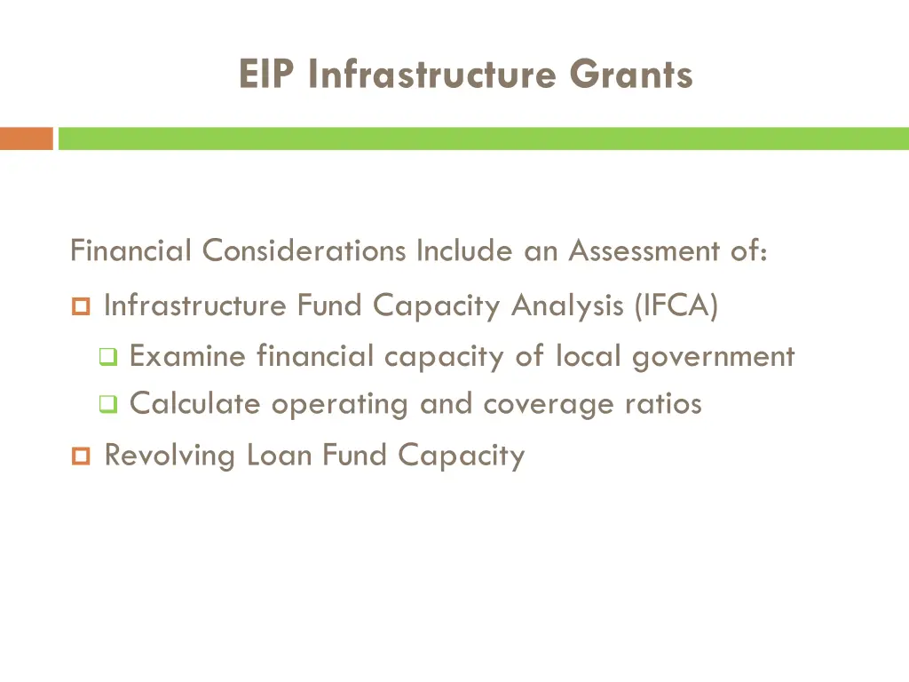 eip infrastructure grants