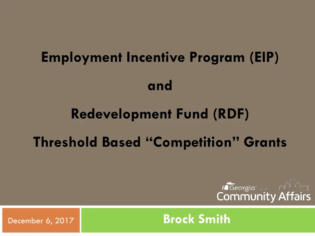 employment incentive program eip