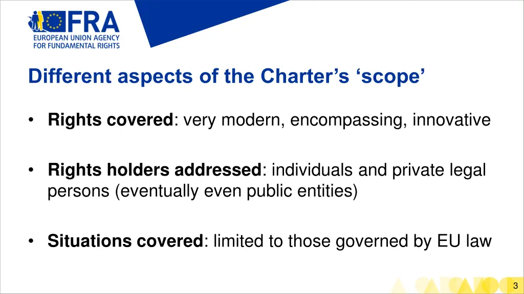 different aspects of the charter s scope