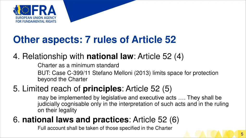 other aspects 7 rules of article 52