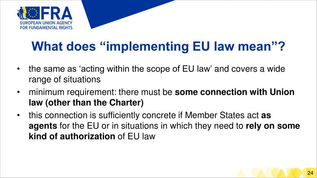 what does implementing eu law mean