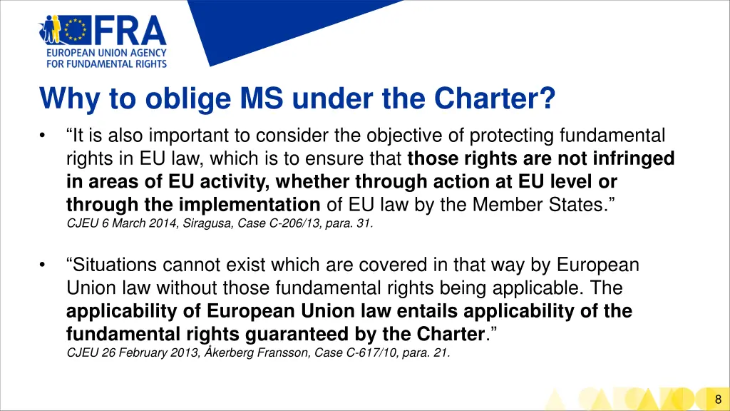 why to oblige ms under the charter