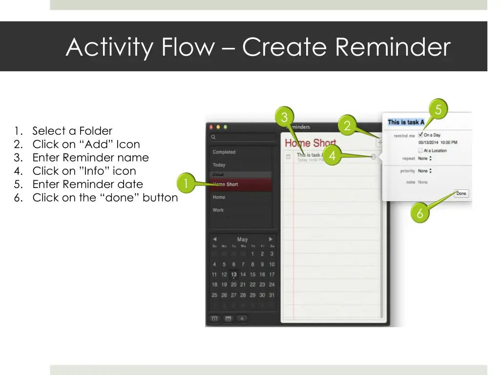 activity flow create reminder