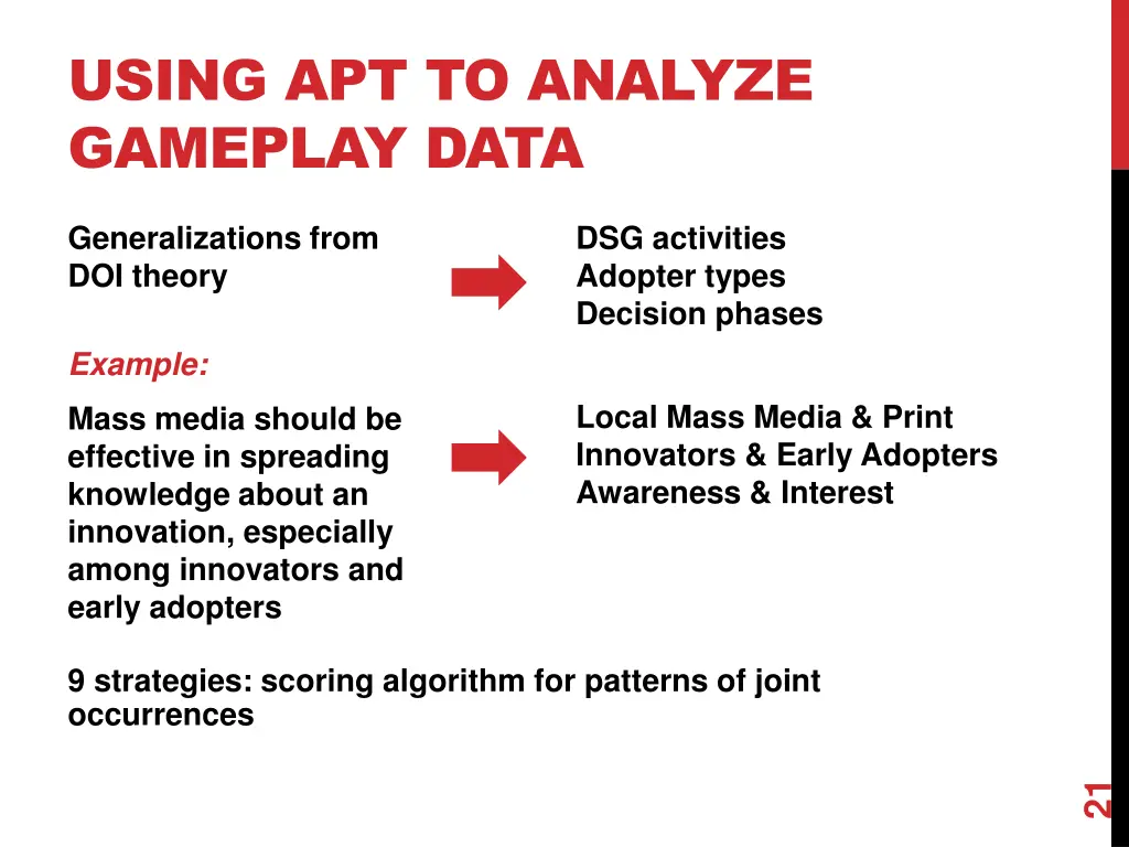 using apt to analyze gameplay data