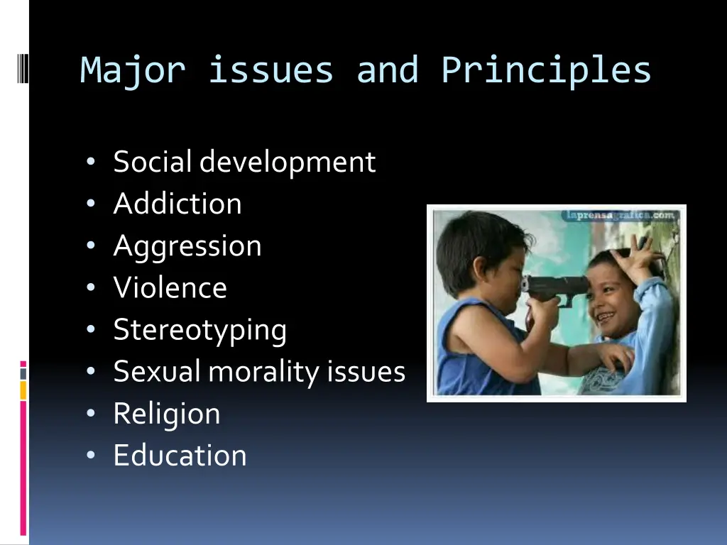 major issues and principles